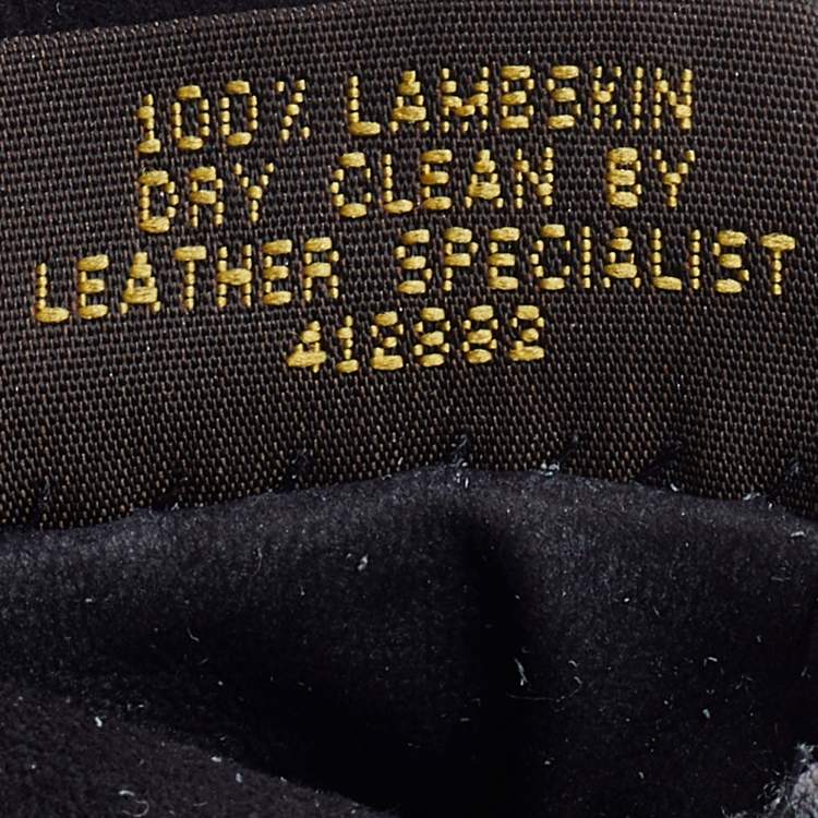 Pre Owned Louis Vuitton Black & Silver Suede & Leather Gloves S
