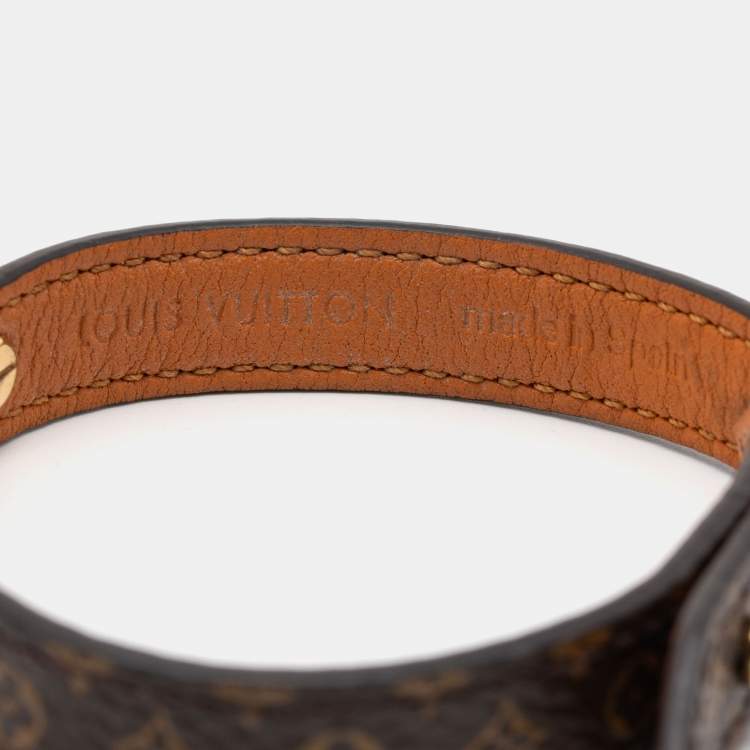 Pre Owned Louis Vuitton Monogram Canvas Gold Tone Bracelet