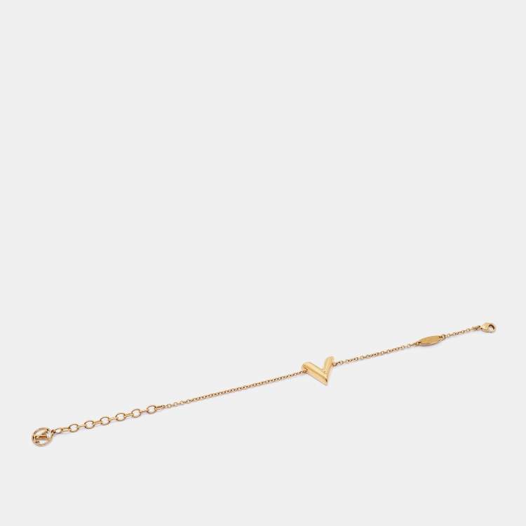 Pre Owned Louis Vuitton Essential V Gold Tone Bracelet