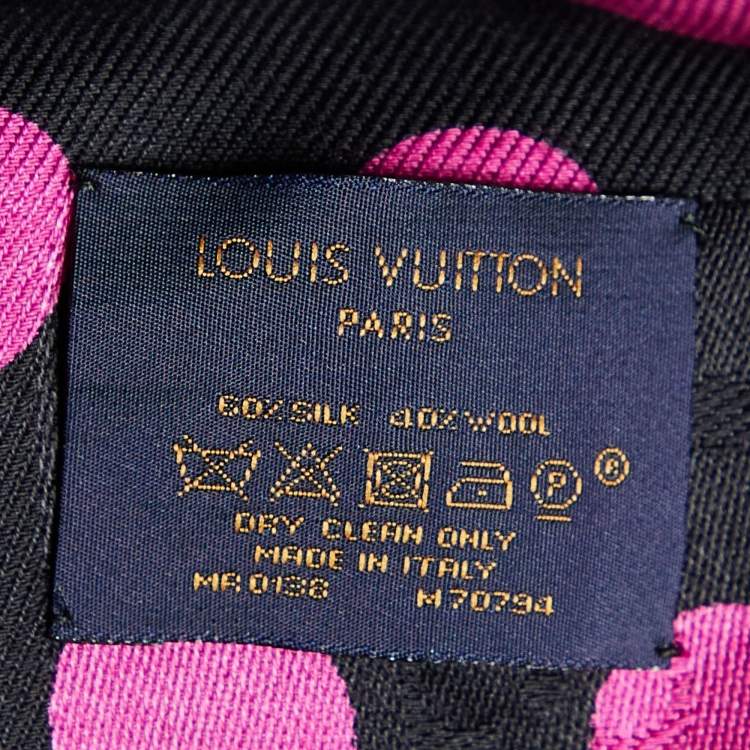 Pre Owned Louis Vuitton Multicolour Dot Printed Silk & Wool Scarf