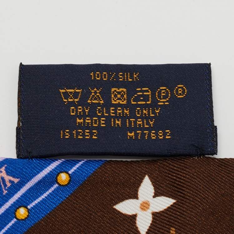 Pre Owned Louis Vuitton Brown/Beige Flowers Forever Silk Bandeau