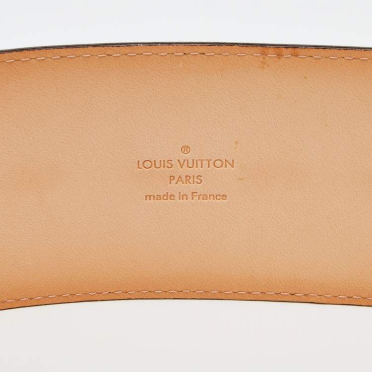 Pre Owned Louis Vuitton Amarante Vernis Leather LV Initiales Waist Belt 75 CM