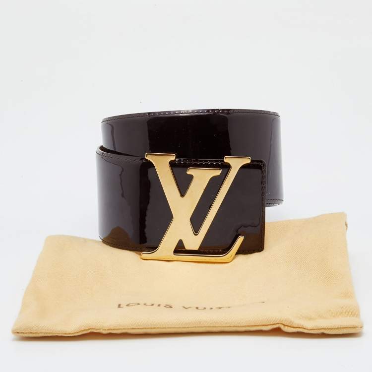 Pre Owned Louis Vuitton Amarante Vernis Leather LV Initiales Waist Belt 75 CM