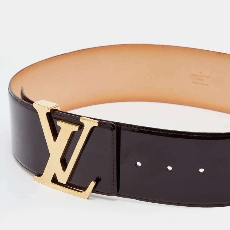 Pre Owned Louis Vuitton Amarante Vernis Leather LV Initiales Waist Belt 75 CM