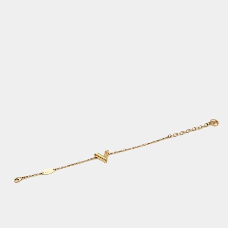 Pre Owned Louis Vuitton Essential V Gold Tone Bracelet