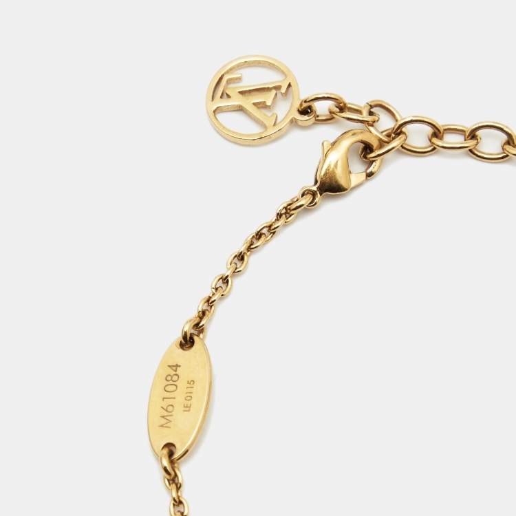 Pre Owned Louis Vuitton Essential V Gold Tone Bracelet