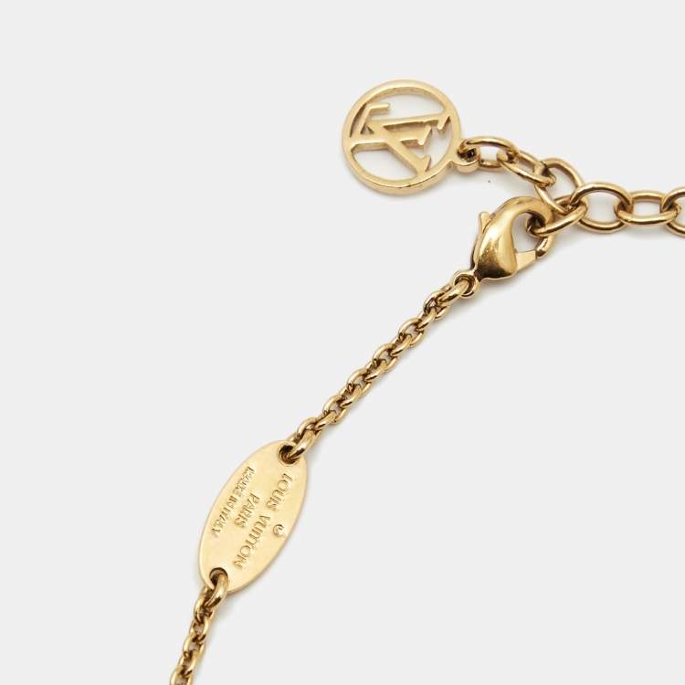 Pre Owned Louis Vuitton Essential V Gold Tone Bracelet