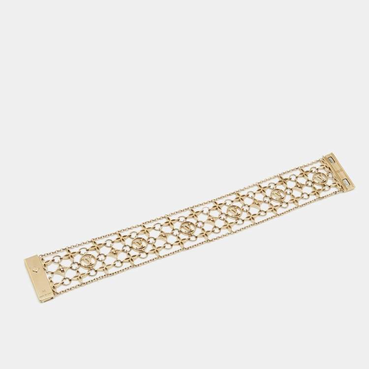 Pre Owned Louis Vuitton Filigram Gold Tone Bracelet M