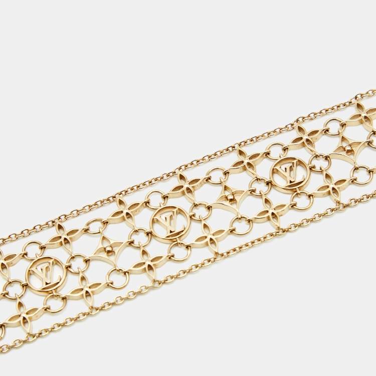 Pre Owned Louis Vuitton Filigram Gold Tone Bracelet M