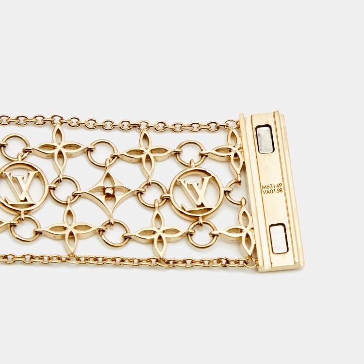 Pre Owned Louis Vuitton Filigram Gold Tone Bracelet M
