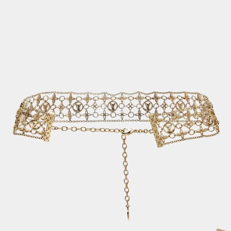 Pre Owned Louis Vuitton Filigram Gold Tone Necklace