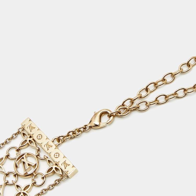 Pre Owned Louis Vuitton Filigram Gold Tone Necklace