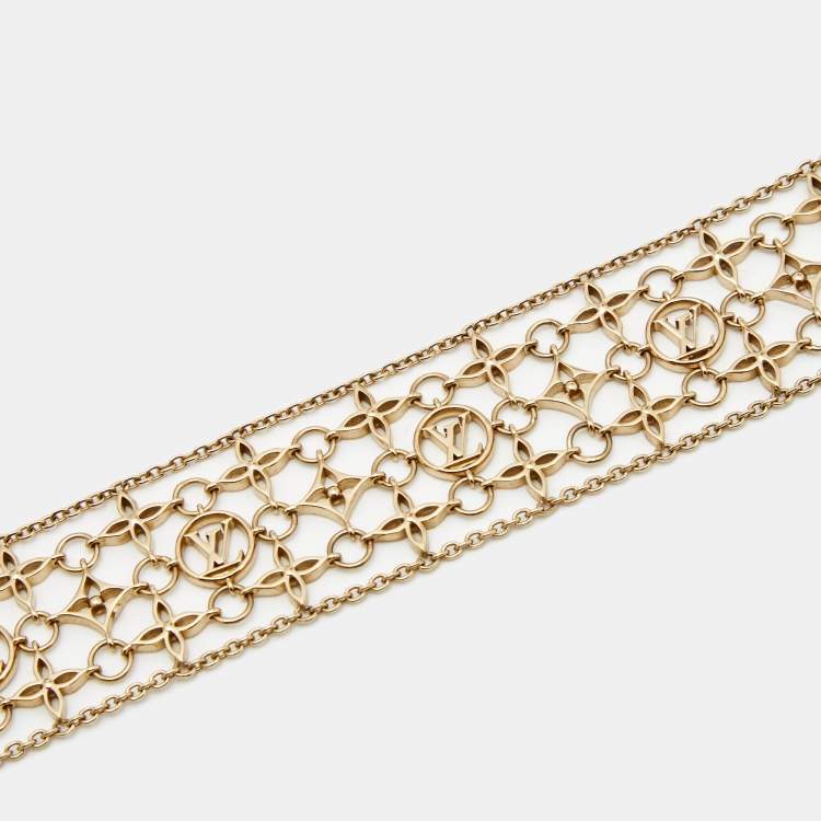 Pre Owned Louis Vuitton Filigram Gold Tone Necklace