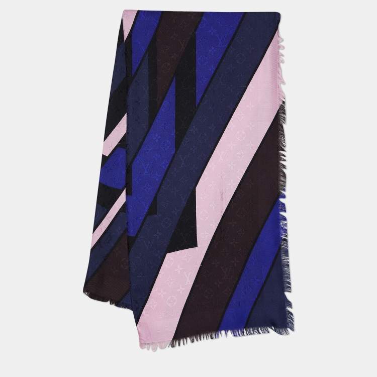 Pre Owned Louis Vuitton Multicolour LVllusion V Silk Wool Shawl