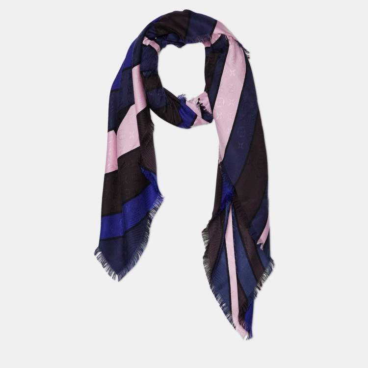 Pre Owned Louis Vuitton Multicolour LVllusion V Silk Wool Shawl