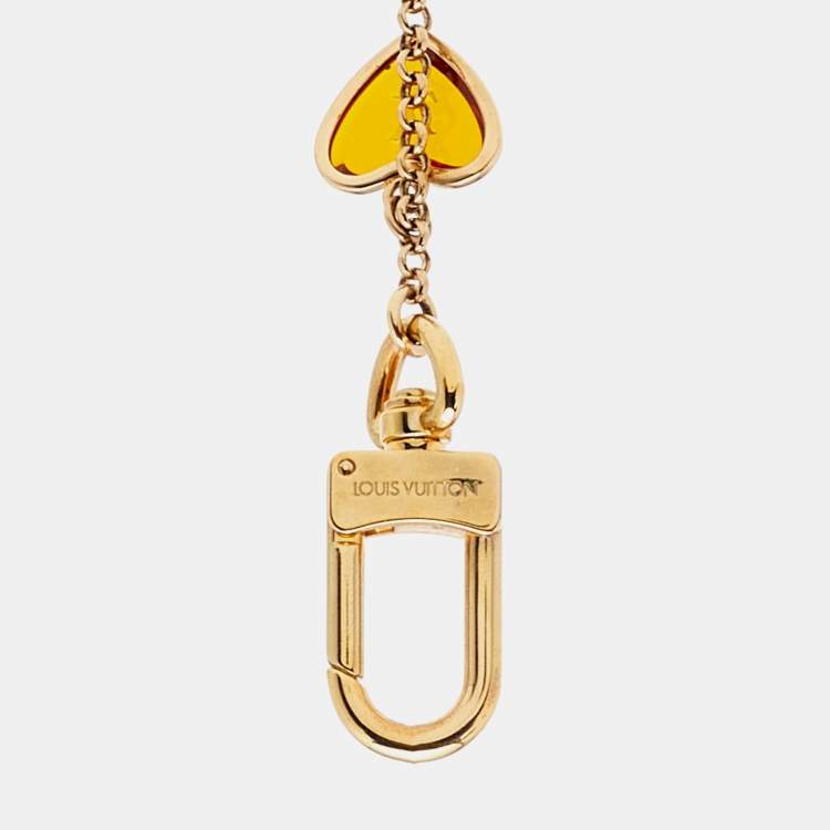Pre Owned Louis Vuitton Gold Tone Chain Bee Fleur Bag Charm/Key Ring