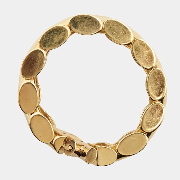 Pre Owned Louis Vuitton Unchain V Gold Tone Bracelet