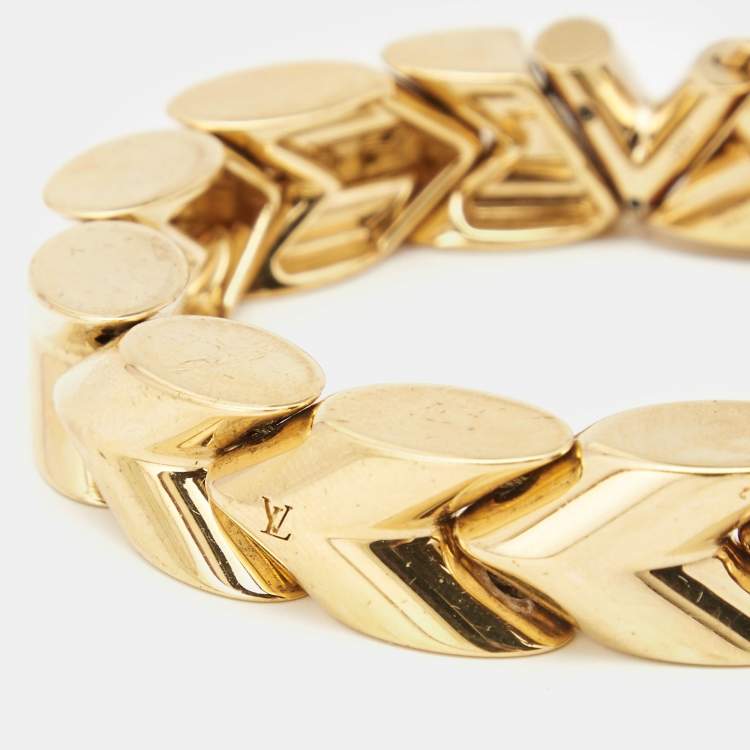 Pre Owned Louis Vuitton Unchain V Gold Tone Bracelet