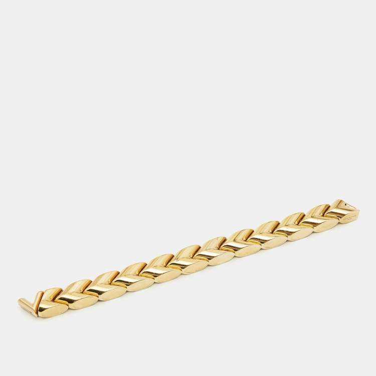 Pre Owned Louis Vuitton Unchain V Gold Tone Bracelet