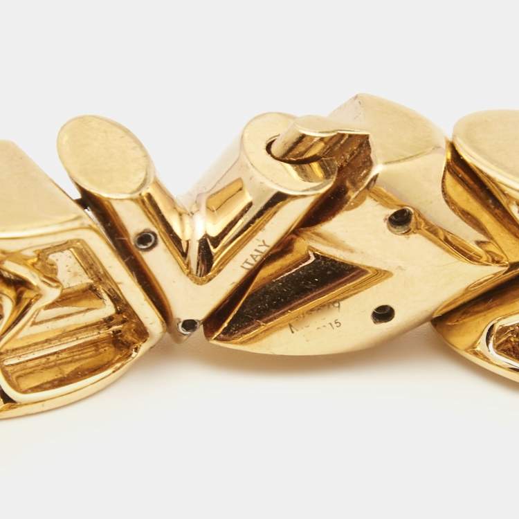 Pre Owned Louis Vuitton Unchain V Gold Tone Bracelet