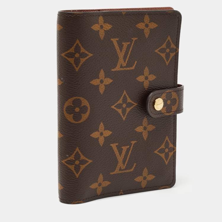 Pre Owned Louis Vuitton Monogram Canvas Small Ring Agenda PM Cover