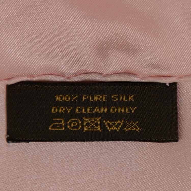 Pre Owned Louis Vuitton Pink Monogram Pattern Silk Stole