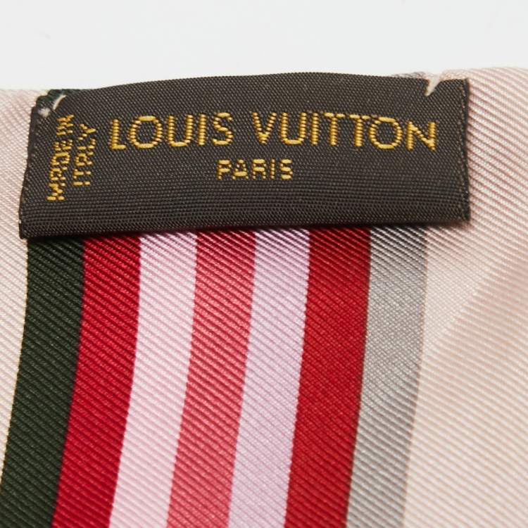 Pre Owned Louis Vuitton Pink Papillon Print Silk Bandeau 