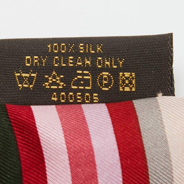 Pre Owned Louis Vuitton Pink Papillon Print Silk Bandeau 