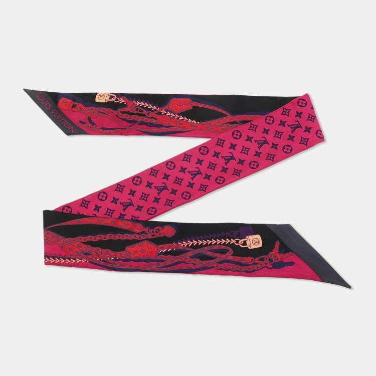 Pre Owned Louis Vuitton Pink Dreamonogram Silk Bandeau 