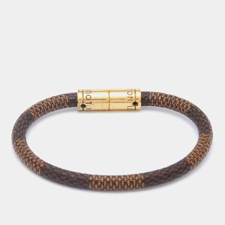 Pre Owned Louis Vuitton Brown Damier Ebene Keep It Bracelet