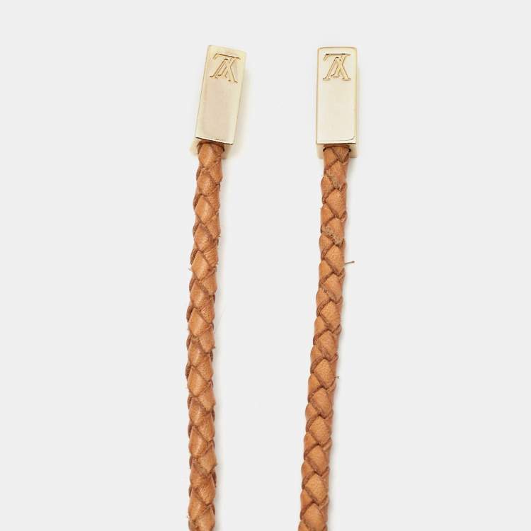 Pre Owned Louis Vuitton Tan Leather VVN Tressee Braided Belt