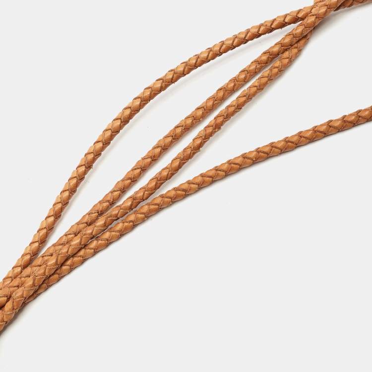 Pre Owned Louis Vuitton Tan Leather VVN Tressee Braided Belt