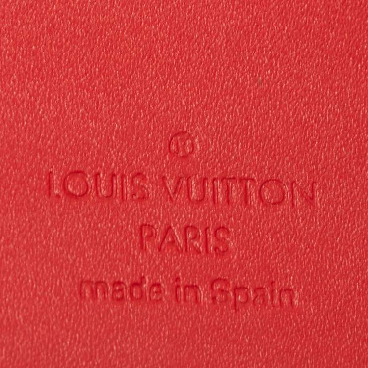 Pre Owned Louis Vuitton Red Monogram Vernis Small Ring Agenda Cover