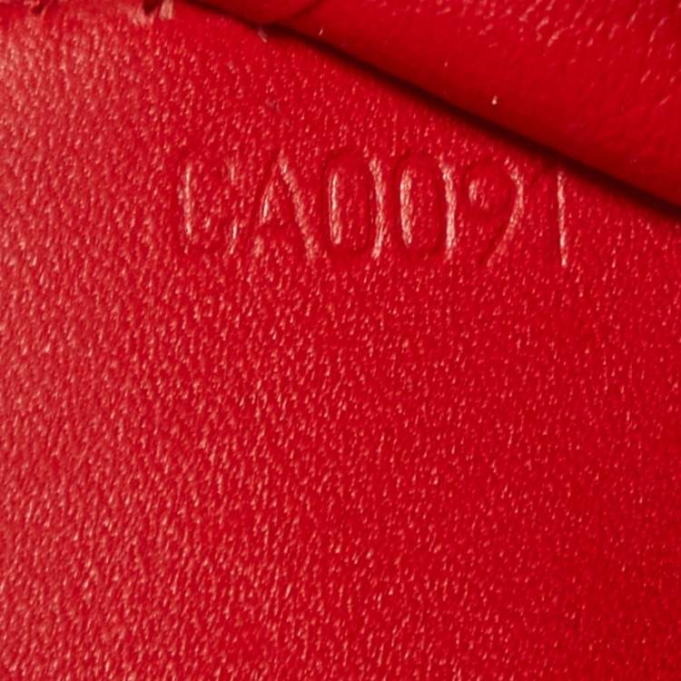 Pre Owned Louis Vuitton Red Monogram Vernis Small Ring Agenda Cover