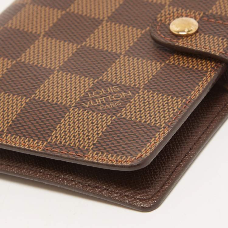 Pre Owned Louis Vuitton Damier Ebene Canvas Small Ring Agenda Cover