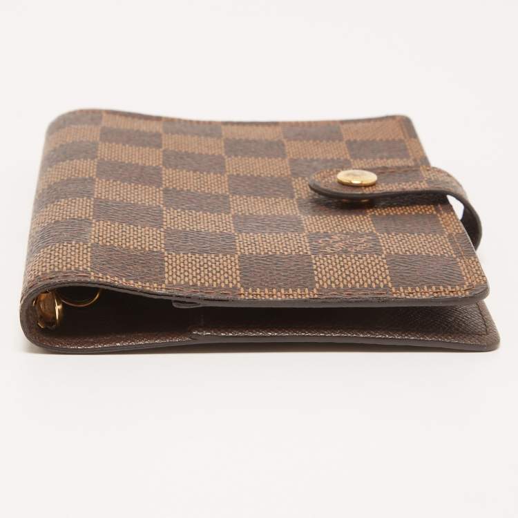 مملوكة مسبقًا Louis Vuitton Damier Ebene Canvas Small Ring Agenda Cover
