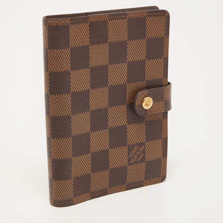 مملوكة مسبقًا Louis Vuitton Damier Ebene Canvas Small Ring Agenda Cover