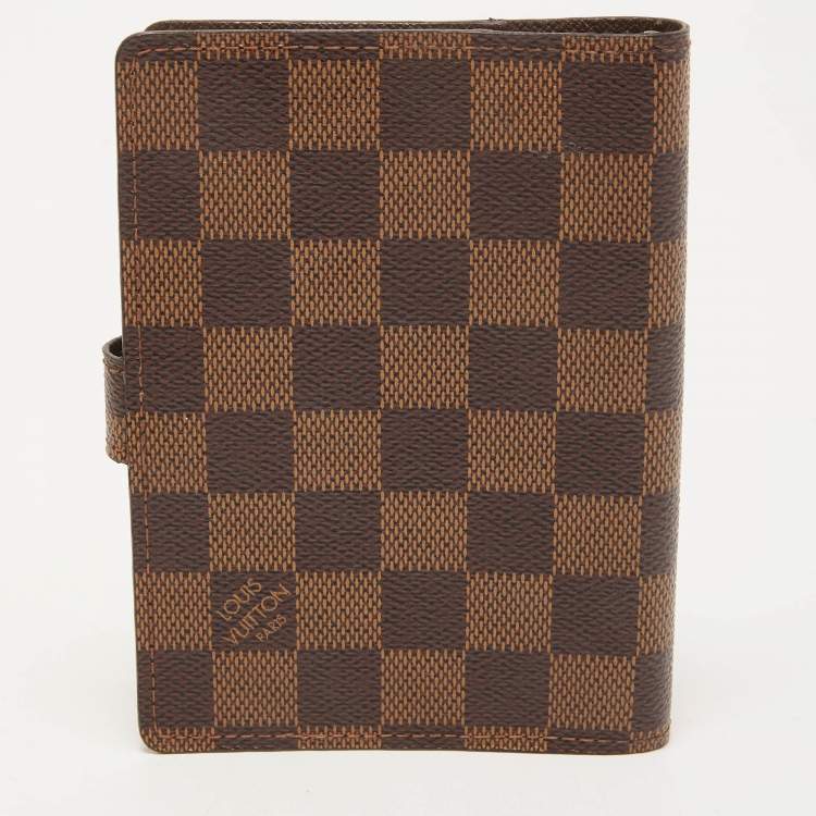 مملوكة مسبقًا Louis Vuitton Damier Ebene Canvas Small Ring Agenda Cover