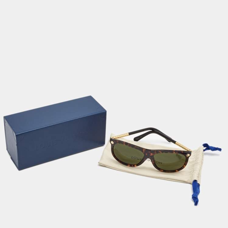 Pre Owned Louis Vuitton Brown Tortoise Z0893E Vertigo Wayfarer Sunglasses