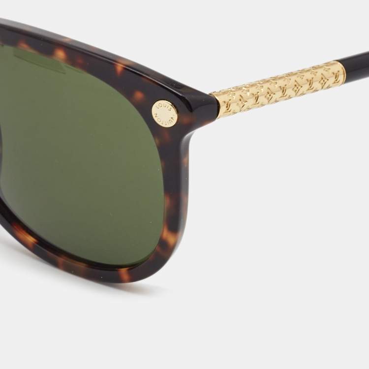 Pre Owned Louis Vuitton Brown Tortoise Z0893E Vertigo Wayfarer Sunglasses