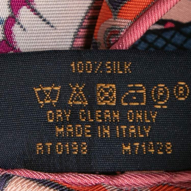 Pre Owned Louis Vuitton Multicolour Pink Angels Printed Silk Scarf