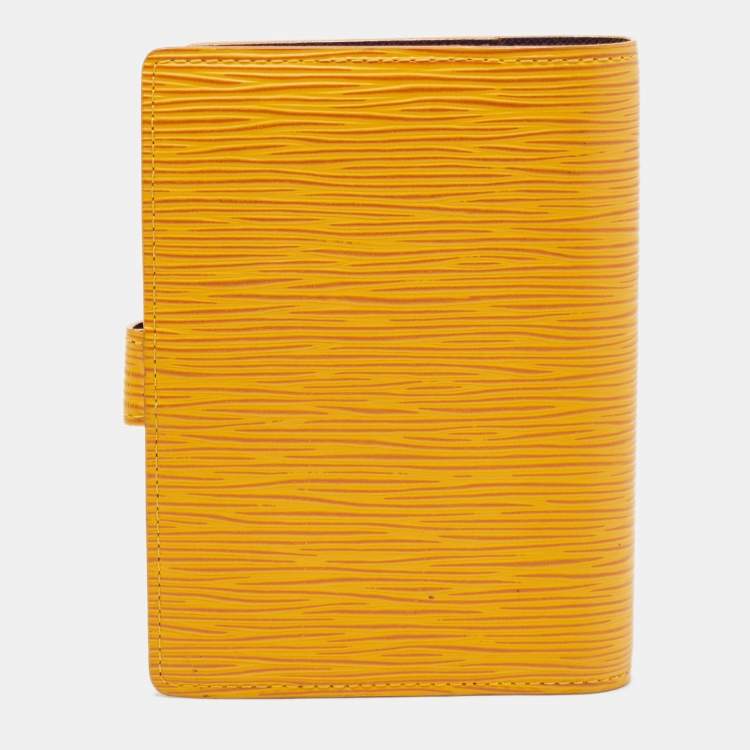 Pre Owned Louis Vuitton Tassil Yellow Epi Leather Small Ring Agenda Cover