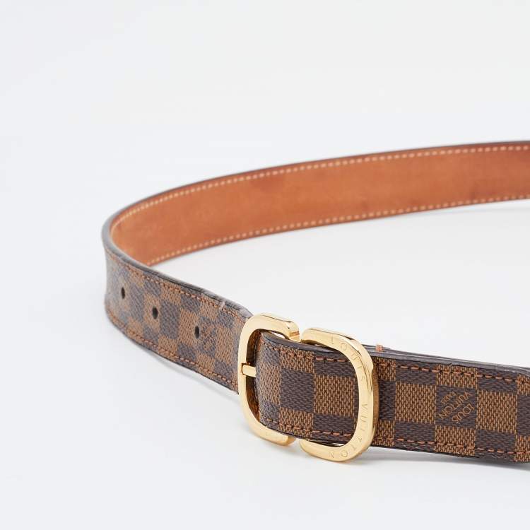 Pre Owned Louis Vuitton Damier Ebene Mini 25 MM Belt 85CM