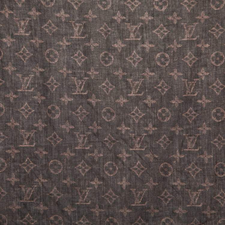 Louis Vuitton Brown Monogram Trunk Print Cotton Scarf Louis Vuitton