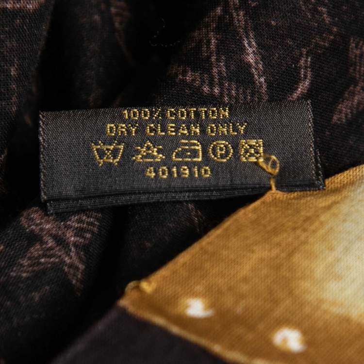 مملوكة مسبقًا Louis Vuitton Brown Monogram Trunk Print Cotton Scarf
