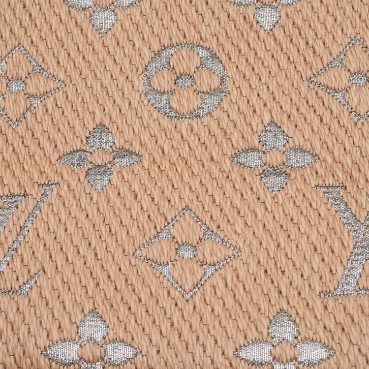 Pre Owned Louis Vuitton Beige Wool & Silk Logomania Shine Scarf