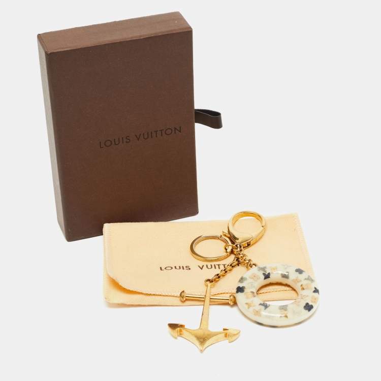 Pre Owned Louis Vuitton Marina Resin Gold Tone Key Holder and Bag Charm
