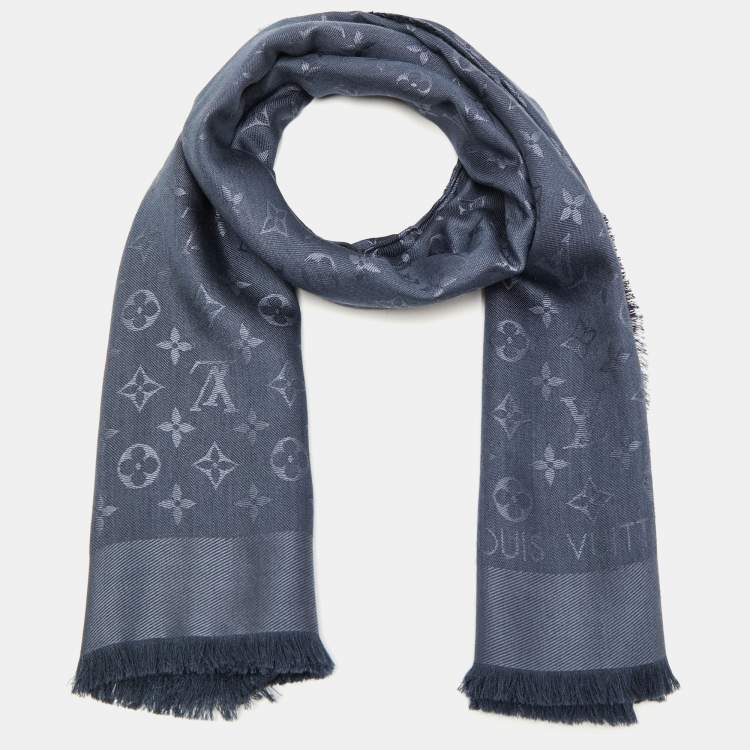 Louis Vuitton Carbone Classique Monogram Silk & Wool Shawl Louis Vuitton