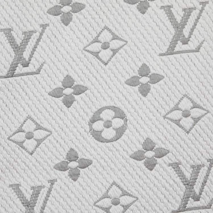 Pre Owned Louis Vuitton Grey Wool & Silk Logomania Scarf
