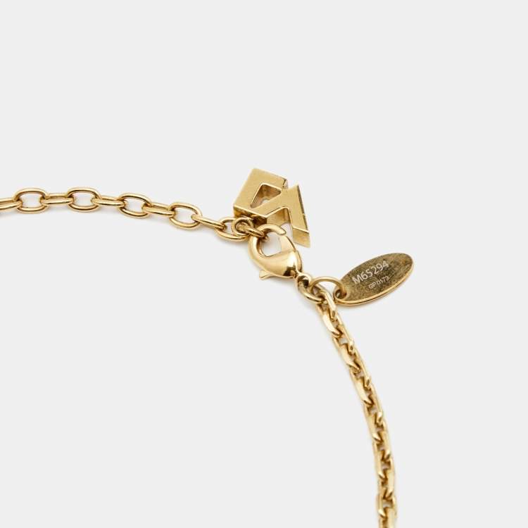 Pre Owned Louis Vuitton Half Sphere Resin Gold Tone Necklace